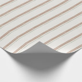 Cream Brown Stripes Christmas Cadeaupapier (Hoek)