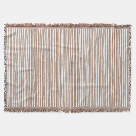 Cream Brown Stripes Christmas Deken (Voorkant)