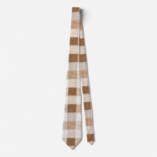 Cream Brown Stripes Stropdas (Voorkant)