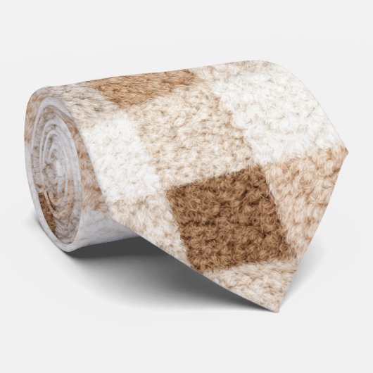 Cream Brown Stripes Stropdas (Opgerold)