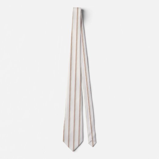 Cream Brown Stripes Stropdas (Voorkant)