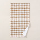 Cream Brown Stripes Tan Plaid Bad Handdoek (Handdoek)