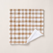 Cream Brown Stripes Tan Plaid Bad Handdoek (Wasdoekje)