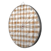Cream Brown Stripes Tan Plaid Dartbord (Voorkant Rechts)