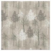 Cream Brown Trees Stof (Close Up)