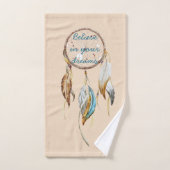 Cream Brown Turquoise Dream Catcher Bad Handdoek (Handdoek)