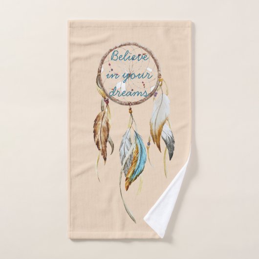 Cream Brown Turquoise Dream Catcher Bad Handdoek (Handdoek)