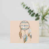 Cream Brown Turquoise Dream Catcher Briefkaart (Staand voorkant)