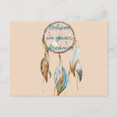 Cream Brown Turquoise Dream Catcher Briefkaart (Voorkant)