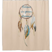 Cream Brown Turquoise Dream Catcher Douchegordijn (Voorkant)