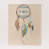Cream Brown Turquoise Dream Catcher Legpuzzel (Verticaal)