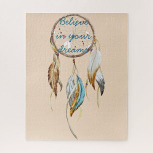 Cream Brown Turquoise Dream Catcher Legpuzzel