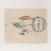 Cream Brown Turquoise Dream Catcher Legpuzzel (Horizontaal)