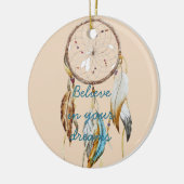 Cream Brown Turquoise Dream catcher waterverf Keramisch Ornament (Links)