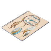 Cream Brown Turquoise Dream catcher waterverf Notitieboek (Linkerzijde)