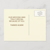 Cream Brown Wedding | Bruid bruidegom foto Dank u Aankondigingskaart (Achterkant)