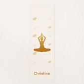 Cream-Brown Yoga Pose en aangepaste naam Yogamat (Voorkant)
