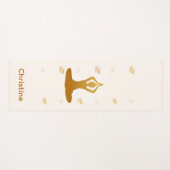 Cream-Brown Yoga Pose en aangepaste naam Yogamat (Voorkant (horizontaal))