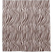 Cream Brown Zebra Print Douchegordijn (Voorkant)