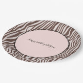 Cream Brown Zebra Print Papieren Bordje (Gekanteld)