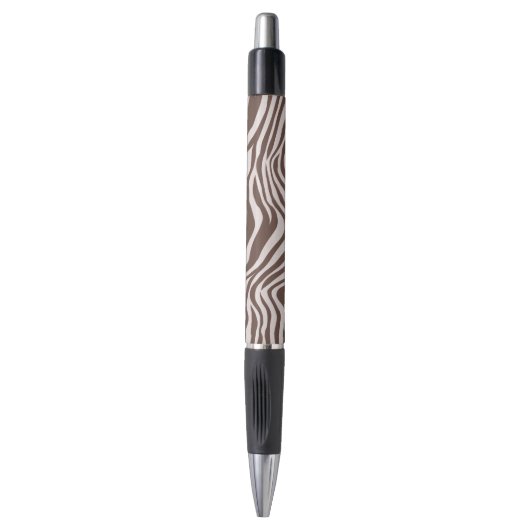 Cream Brown Zebra Print Pen (Voorkant Verticaal)