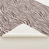 Cream Brown Zebra Print Sherpa Deken (3/4)