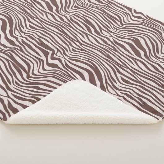 Cream Brown Zebra Print Sherpa Deken (3/4)