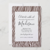 Cream Brown Zebra Print Verjaardag Kaart (Voorkant)