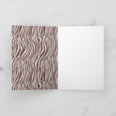 Cream Brown Zebra Print Verjaardag Kaart (Binnen)
