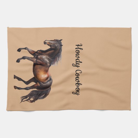 Cream Brown Zuidwest Horse Theedoek (Horizontaal)