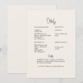 Cream bruiloft detail kaart (Voorkant / Achterkant)