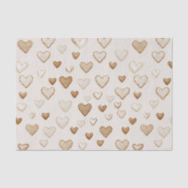 Cream & Bruine Harten Valentijnsdag Tissuepapier