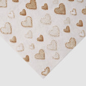 Cream & Bruine Harten Valentijnsdag Tissuepapier (Detail)