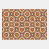 Cream Burgundy en Oranje Circle Mandala Inpakpapier Vel (Voorkant)