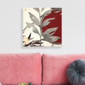 Cream Burgundy & Grey Artistic Abstracte Waterverf Canvas Afdruk (Insitu (Woonkamer))