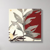 Cream Burgundy & Grey Artistic Abstracte Waterverf Canvas Afdruk (Voorkant)