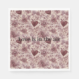 Cream Burgundy Red Hearts Flowers Sexy Faux Lace Servet