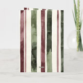 Cream Burgundy Red Stripes Christmas Snowmen Cup Kaart (Achterkant)