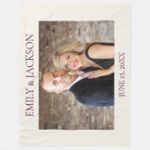 Cream Burgundy Wedding Verloving Foto Fleece Deken (Voorkant)