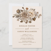 Cream Burnt Sinaasappel Roest Elegante Herfst Boho Kaart (Voorkant)