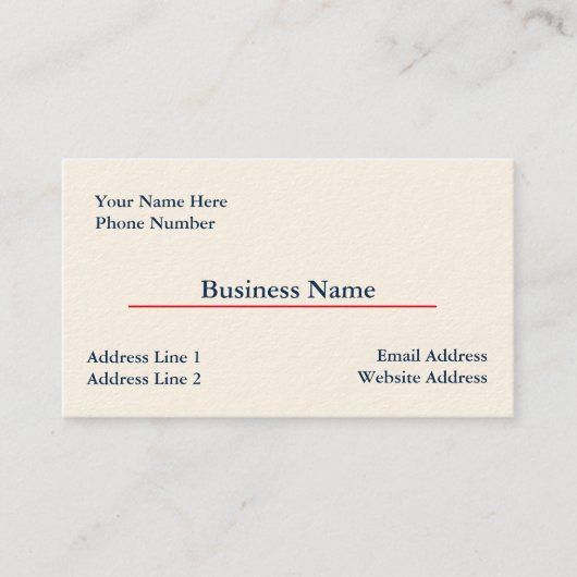 Cream Business Card-sjabloon Visitekaartje (Voorkant)