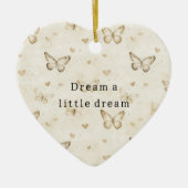 Cream Butterflies Hearts Dream Christmas Keramisch Ornament (Voorkant)