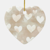 Cream Butterflies Hearts Dream Christmas Keramisch Ornament (Achterkant)