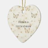 Cream Butterflies Hearts Dream Christmas Keramisch Ornament (Links)