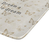 Cream Butterflies Hearts   Snijplank (Hoek)