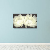 Cream Cactus Flowers Canvas Afdruk (Insitu (Houten vloer))