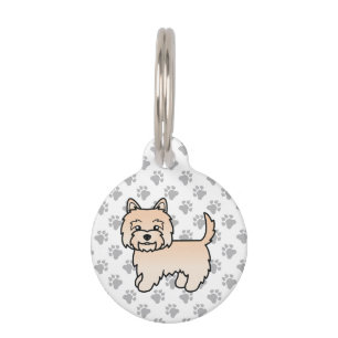Cream Cairn Terrier Cute Cartoon Dog & Pet's Info Huisdierpenning