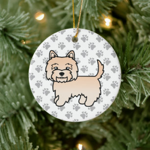 Cream Cairn Terrier Schattige Cartoon Hond Keramisch Ornament