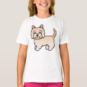 Cream Cairn Terrier Schattige Cartoon Hond T-shirt