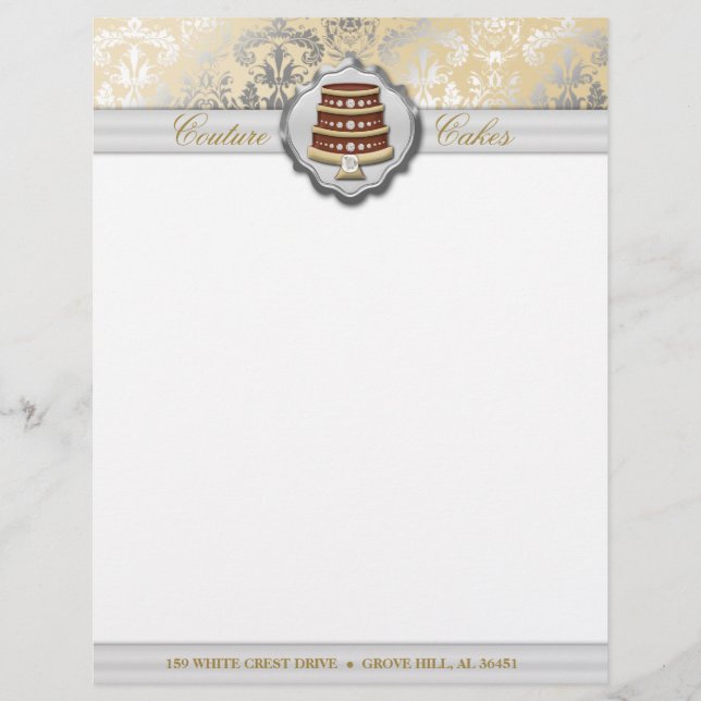 Cream Cake Couture Glitzy Damask Business (Voorkant)